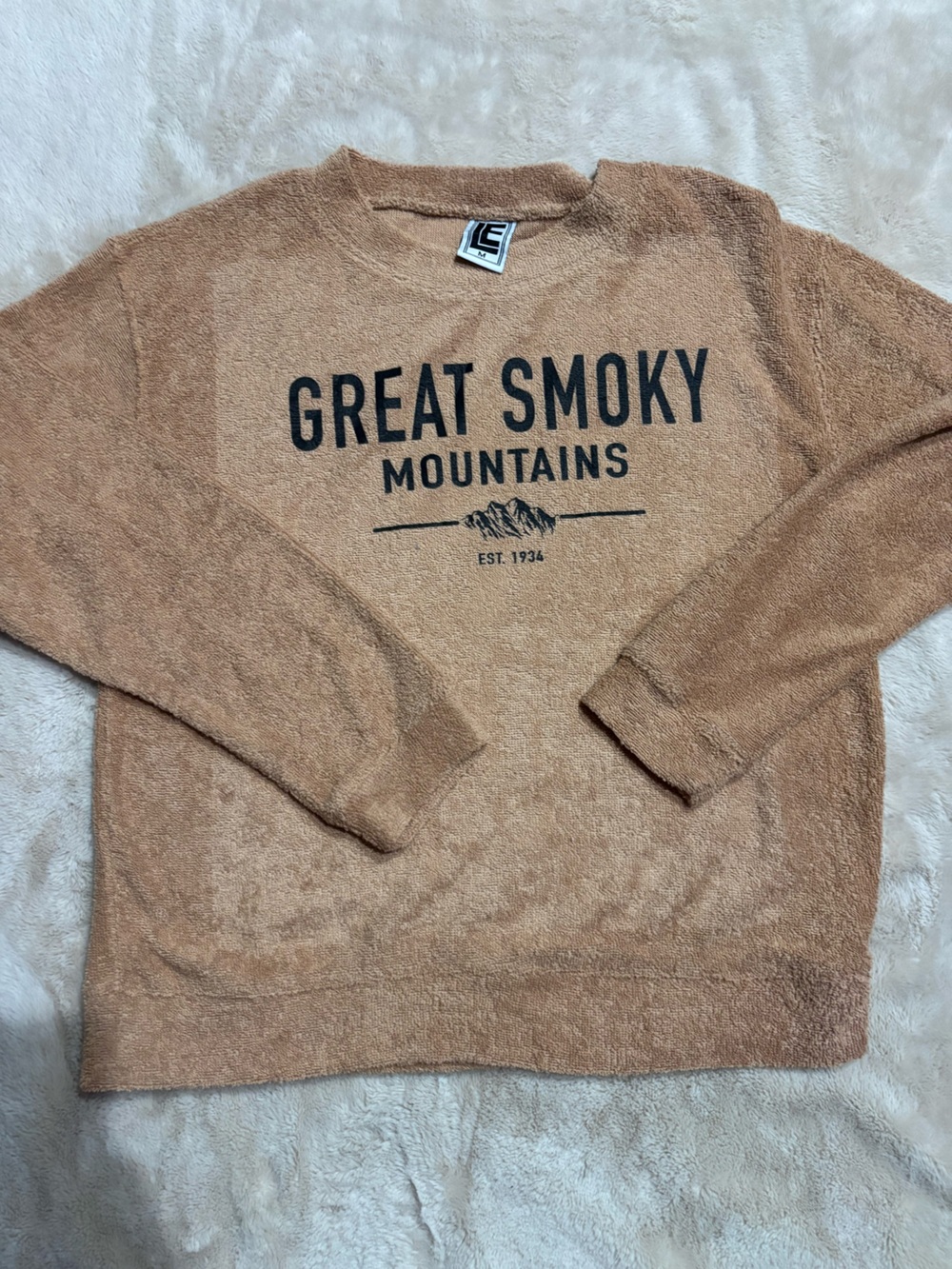 Great Smoky Mountains Crewneck Sweater - Tan